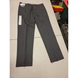 Haggar Mens Straight Fit Stretch Twill Pants‎ 33x30 Dark Gray Iron Free Khaki